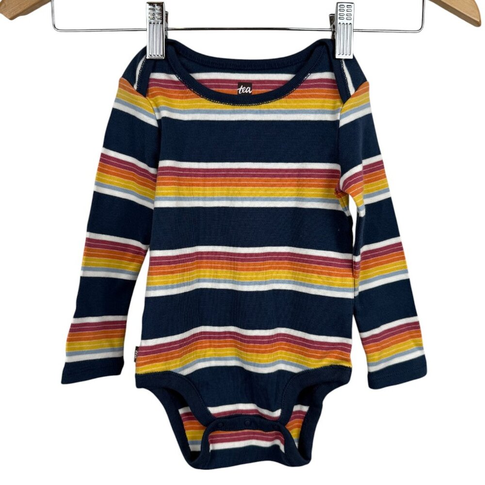 Colorful Stripe TEA Baby 12-18 Month Long Sleeve Onsie with Snap Button Bottoms